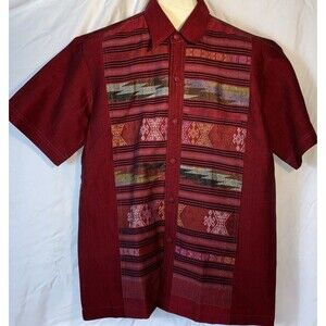 Men’s collared button southwestern Holiday shimmer shirt bowling Rodeo Cowboy J1